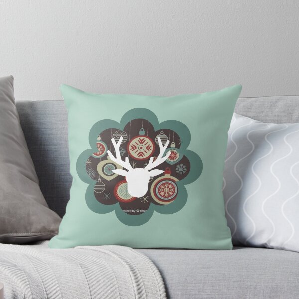 Item preview, Rustic White Reindeer & Christmas Ornaments Ornament Art designed and sold by Liberarteprint.