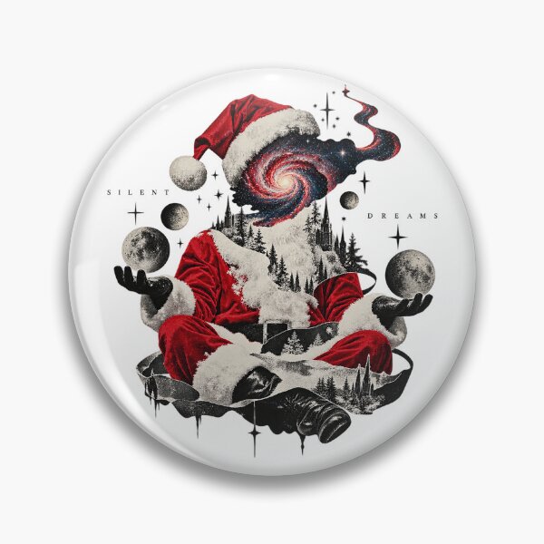 Item preview, Silent Dreams Cosmic Meditating Santa Surreal Collage designed and sold by zzz888.