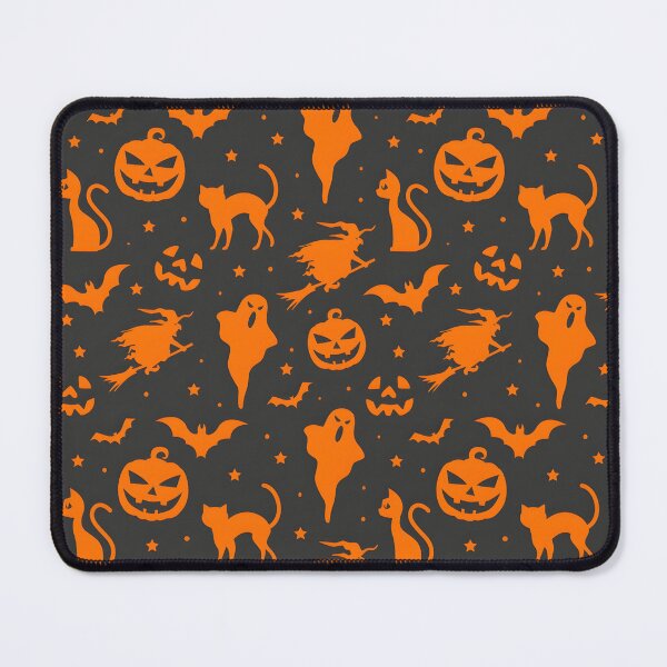Item preview, Orange Halloween Silhouettes Pattern on Dark Background designed and sold by interdesigner.