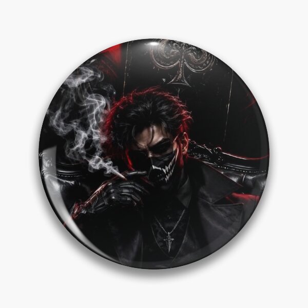 Item preview, Dark Anime Boss Smoking with Aces Cards designed and sold by PrimeRootsArt.