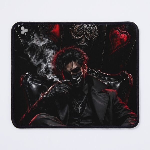Item preview, Dark Anime Boss Smoking with Aces Cards designed and sold by PrimeRootsArt.