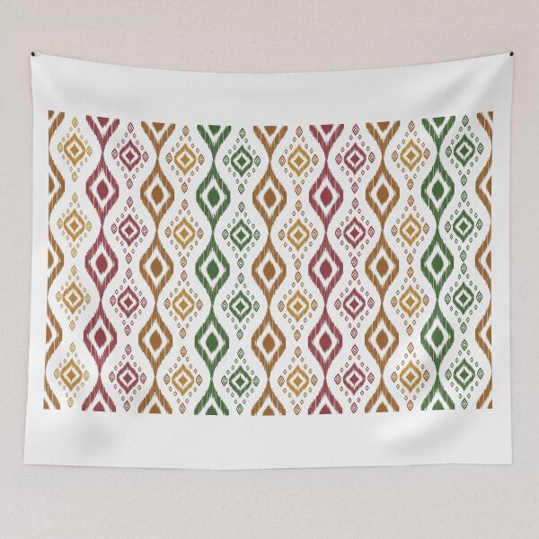 Item preview, A distinctive Ikat-inspired pattern featuring rhythmic geometric shapes designed and sold by Line-Aura.