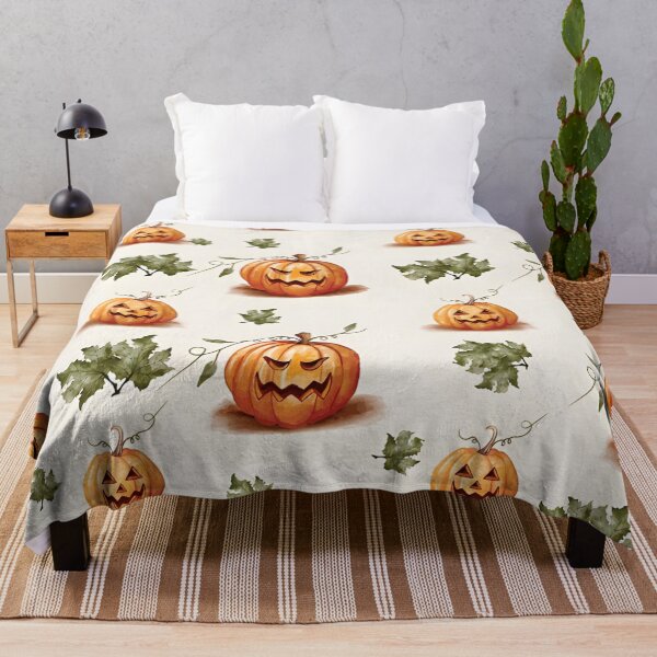 Item preview, Watercolor Halloween Pumpkin and Leaves Seamless Pattern designed and sold by interdesigner.