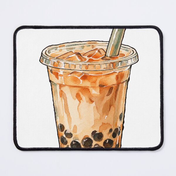 Item preview, Iced Boba Bubble Milk Tea with Straw Watercolor designed and sold by Jessie's Palette.