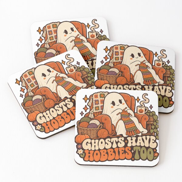 Item preview, Ghosts Have Hobbies Too – Cute Crochet Ghost Halloween designed and sold by BadMary.