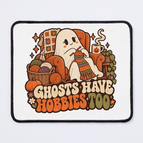 Item preview, Ghosts Have Hobbies Too – Cute Crochet Ghost Halloween designed and sold by BadMary.