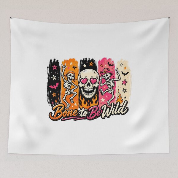 Item preview, Bone To Be Wild Colorful Skeleton Halloween designed and sold by CleanDecor.