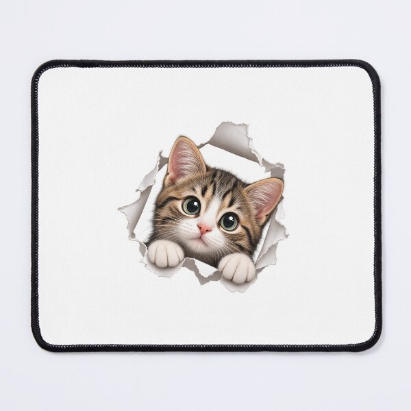 Item preview, Cute Tabby Cat Peekaboo Throught Torn Paper designed and sold by Marty Mosaic.