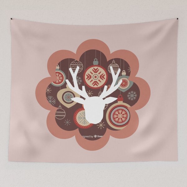 Item preview, Rustic Reindeer Silhouette with Pink Plaid Pattern Holiday Decor Art designed and sold by Liberarteprint.
