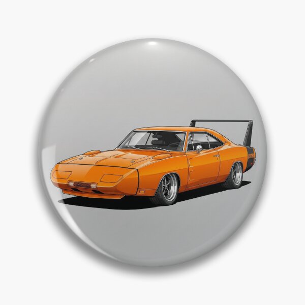Item preview, Classic 1969 Charger Daytona Orange Muscle Car Illustration designed and sold by Motorline44.