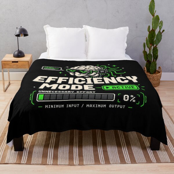 Item preview, Smart Laziness – Efficiency Mode Active Pixel Humor designed and sold by Mad Factory Designs.