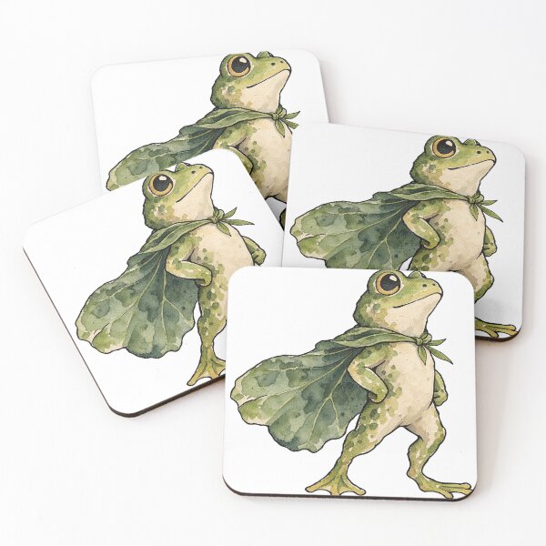 Item preview, Charming Green Frog in Lily Pad Cape Watercolor designed and sold by Jessie's Palette.