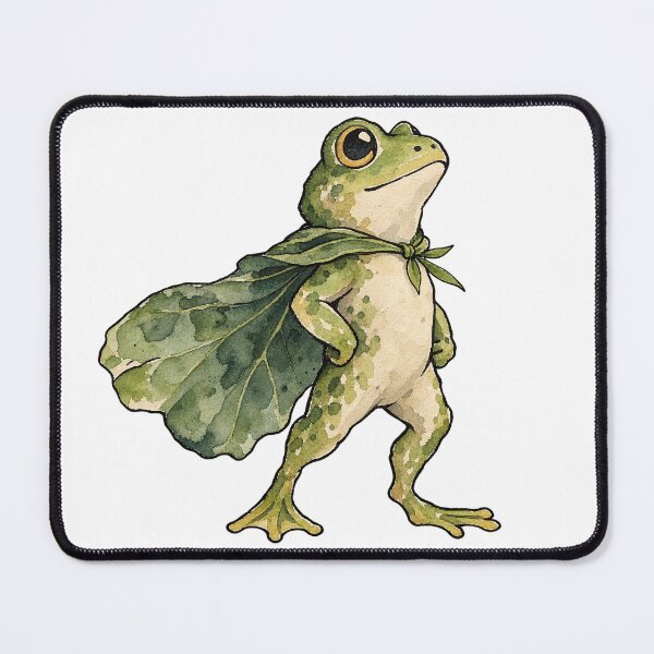 Item preview, Charming Green Frog in Lily Pad Cape Watercolor designed and sold by Jessie's Palette.