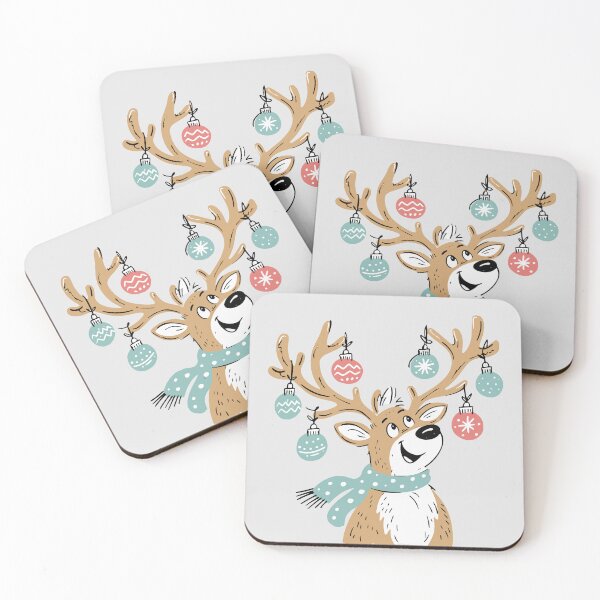 Item preview, Cute Reindeer with Christmas Ornaments Design designed and sold by PrintandJoy.