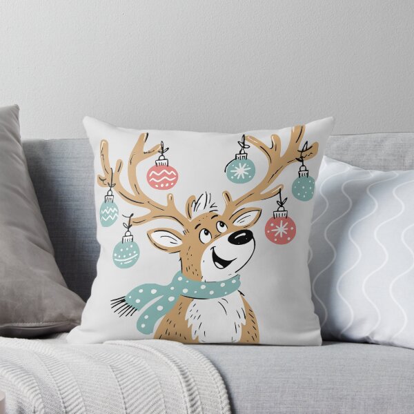 Item preview, Cute Reindeer with Christmas Ornaments Design designed and sold by PrintandJoy.