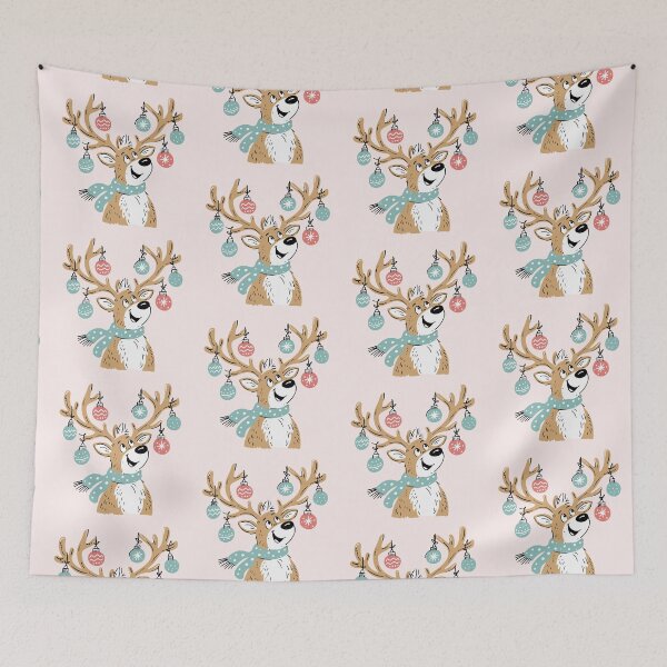 Item preview, Cute Reindeer with Christmas Ornaments Design designed and sold by PrintandJoy.