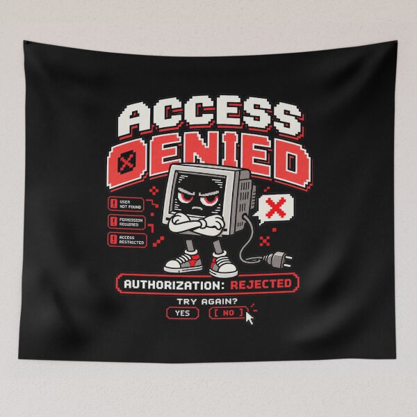 Item preview, Access Denied – Retro Pixel Computer Error Humor designed and sold by Mad Factory Designs.