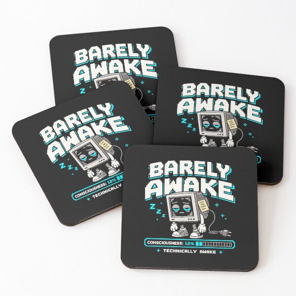 Item preview, Barely Awake – Retro Pixel Sleep Humor designed and sold by Mad Factory Designs.