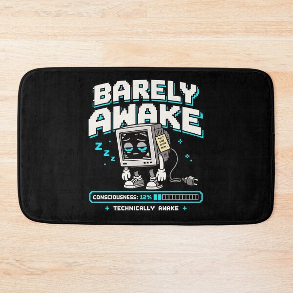 Item preview, Barely Awake – Retro Pixel Sleep Humor designed and sold by Mad Factory Designs.