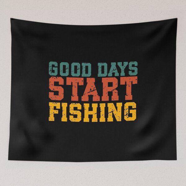 Item preview, Good Days Start Fishing | Vintage Fishing Quote | Retro Angler, Lake & Outdoor Life designed and sold by stylishdzign.