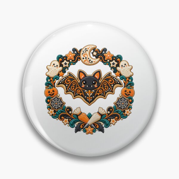 Item preview, Spooky Royal Icing Cookie Wreath for Halloween Bakers designed and sold by UrbanCanvvas.