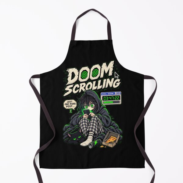 Artikelvorschau, Doom Scrolling – Retro-Pixel-Endlosscrollen-Humor entworfen und verkauft von Mad Factory Designs.