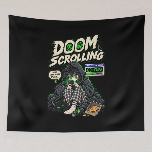 Item preview, Doom Scrolling – Retro Pixel Endless Scroll Humor designed and sold by Mad Factory Designs.