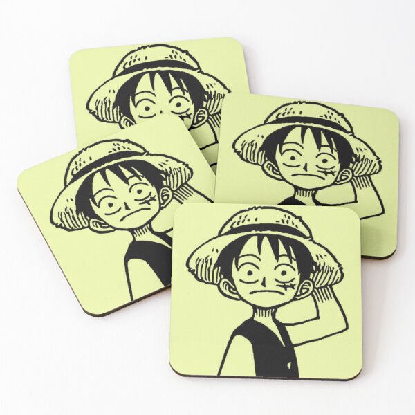 Item preview, Cute Monkey D Luffy Minimalist Black and White Art designed and sold by ScrubsNStrokes.