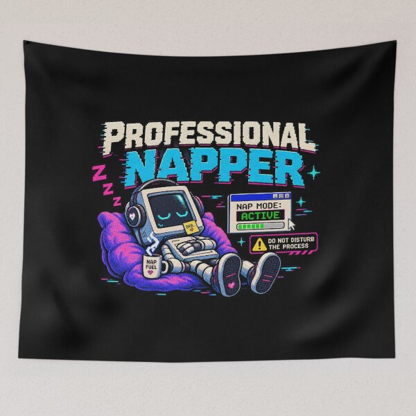 Item preview, Professional Napper – Retro Pixel Sleep Humor designed and sold by Mad Factory Designs.
