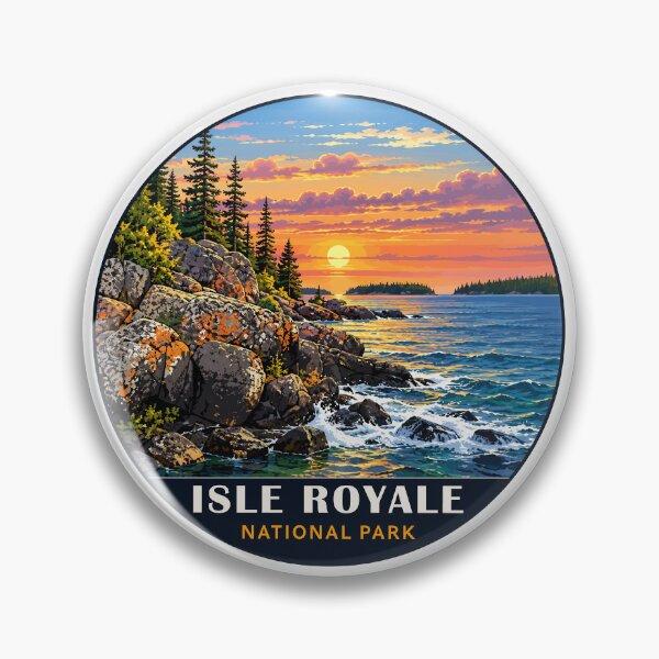 Item preview, Isle Royale National Park Retro Wilderness designed and sold by Gideon Emmerich.