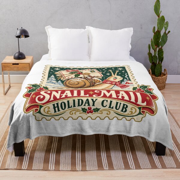 Item preview, Snail Mail Holiday Club – Retro Christmas Pen Pal Snail designed and sold by BadMary.