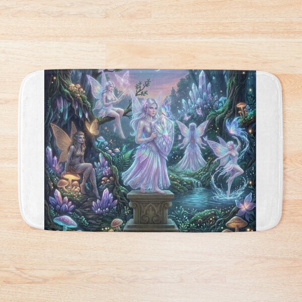 Item preview, Opalite Fairy with Glowing Butterfly – Iridescent Fantasy Art designed and sold by Ditstyle.