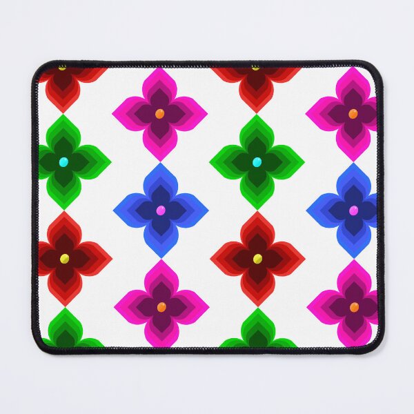 Item preview, Colourful Geometric Floral Seamless Pattern – Hand Drawn Red, Green, Blue & Pink Design designed and sold by martinspixs.