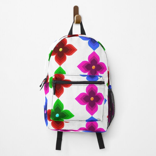 Item preview, Colourful Geometric Floral Seamless Pattern – Hand Drawn Red, Green, Blue & Pink Design designed and sold by martinspixs.