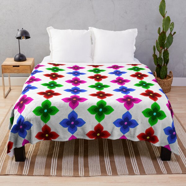 Item preview, Colourful Geometric Floral Seamless Pattern – Hand Drawn Red, Green, Blue & Pink Design designed and sold by martinspixs.
