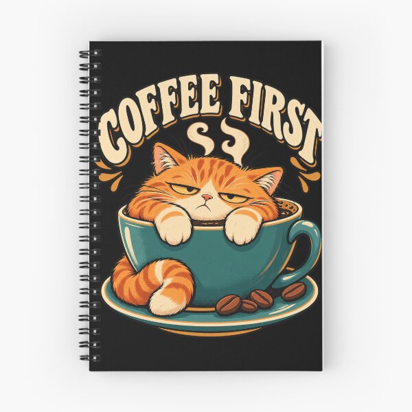 Item preview, Coffee First – Sleepy Cat in a Coffee Cup designed and sold by electricpeacock.