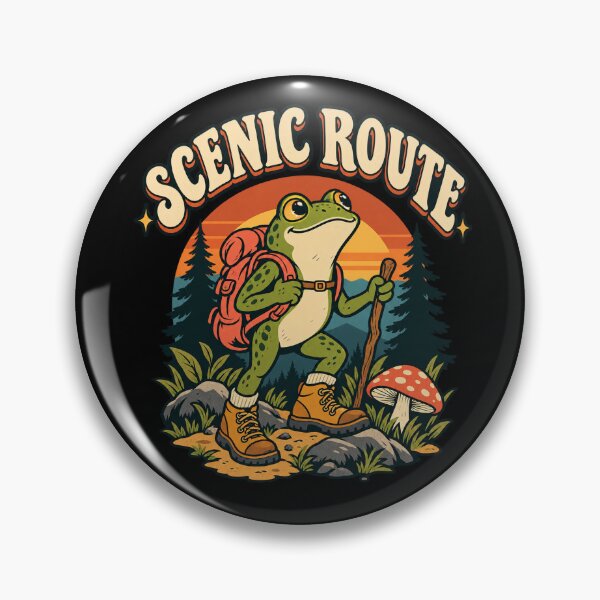 Item preview, Scenic Route – Frog Hiking Adventure designed and sold by electricpeacock.
