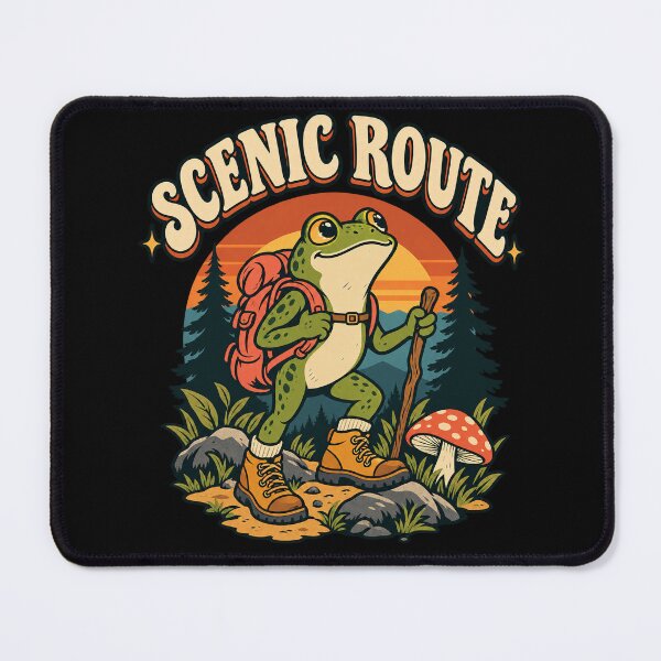 Item preview, Scenic Route – Frog Hiking Adventure designed and sold by electricpeacock.