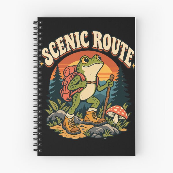 Item preview, Scenic Route – Frog Hiking Adventure designed and sold by electricpeacock.