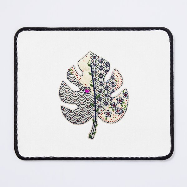 Item preview, monstera leaf in sashiko mix designed and sold by Maewshooter.