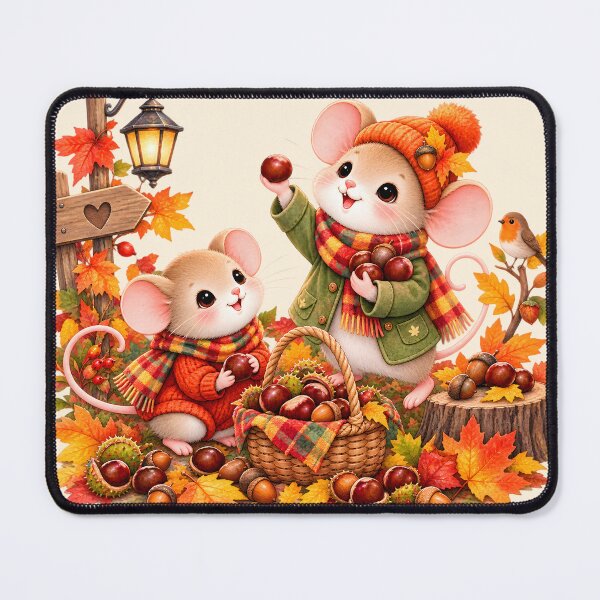 Item preview, Cute Autumn Mice Chestnut Harvest – Cozy Fall Woodland designed and sold by blankTeeShirt.