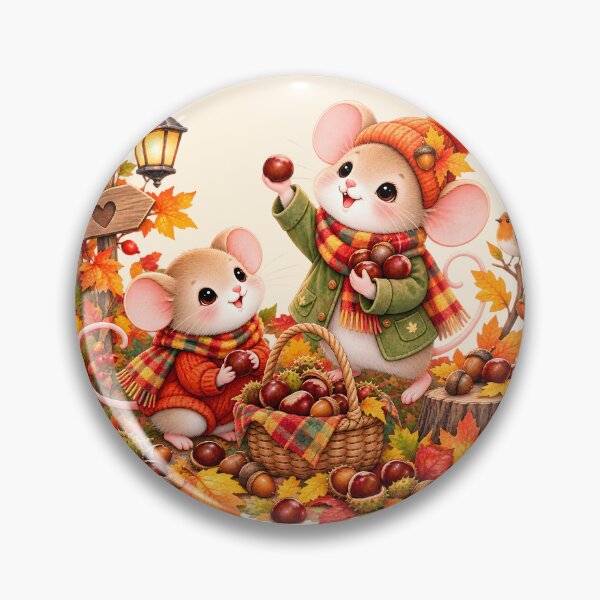Item preview, Cute Autumn Mice Chestnut Harvest – Cozy Fall Woodland designed and sold by blankTeeShirt.