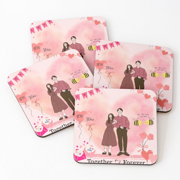 Item preview, We Belong Together Forever Cute Couples Pink Heart Background | Variation 2 designed and sold by Art By Rukayya.
