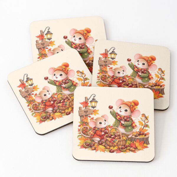Item preview, Cute Autumn Mice Chestnut Harvest – Cozy Fall Woodland designed and sold by blankTeeShirt.