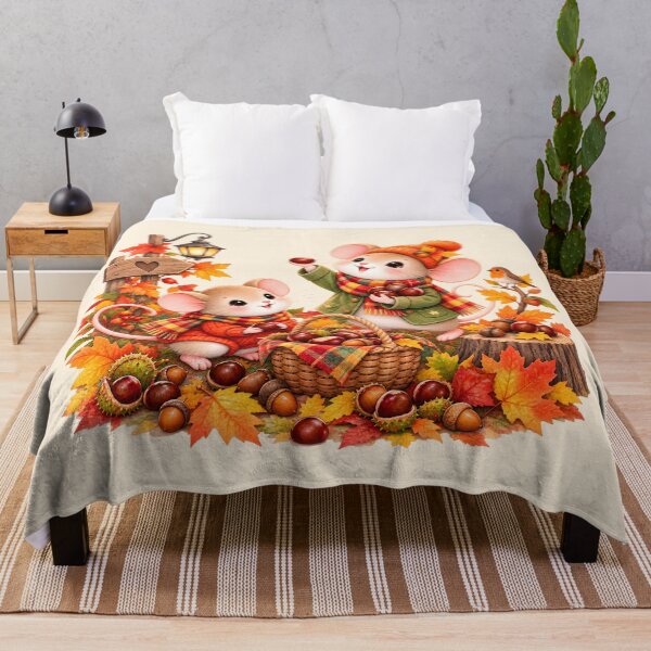 Item preview, Cute Autumn Mice Chestnut Harvest – Cozy Fall Woodland designed and sold by blankTeeShirt.