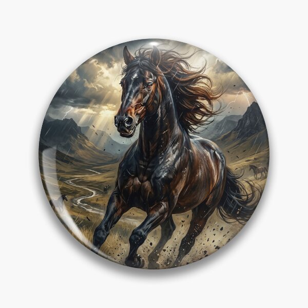 Item preview, Black Stallion Galloping Through a Stormy Valley designed and sold by Lucid Dream Pixel.