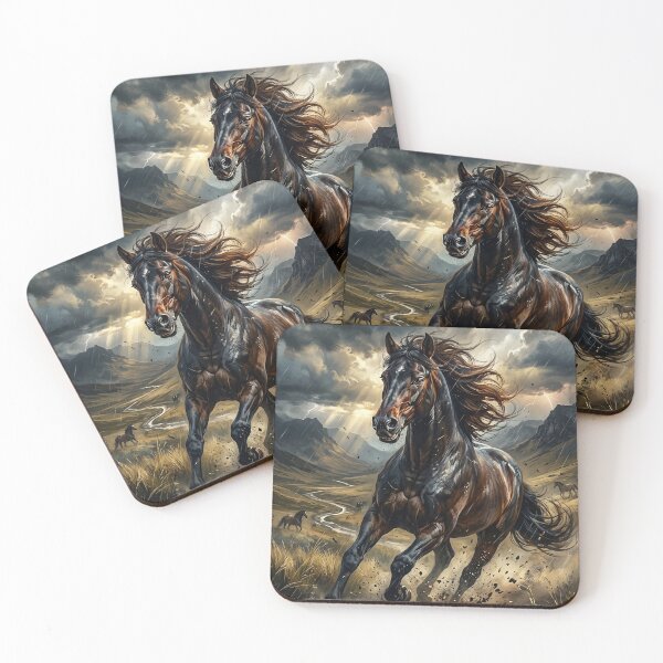 Item preview, Black Stallion Galloping Through a Stormy Valley designed and sold by Lucid Dream Pixel.