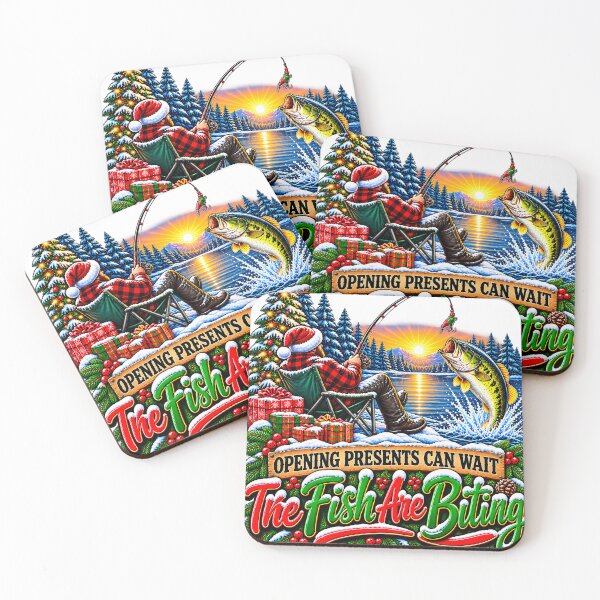Item preview, Opening Presents Can Wait The Fish Are Biting Christmas Bass designed and sold by 198tees.