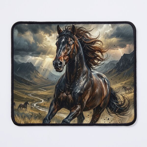 Item preview, Black Stallion Galloping Through a Stormy Valley designed and sold by Lucid Dream Pixel.