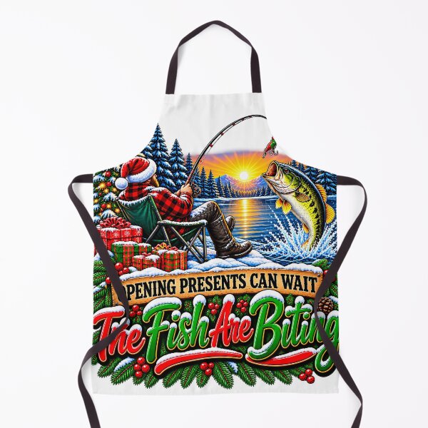 Item preview, Opening Presents Can Wait The Fish Are Biting Christmas Bass designed and sold by 198tees.